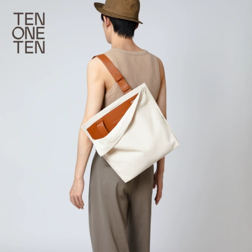 Оригинальная дизайнерская большая кожаная сумка на одно плечо