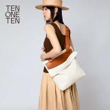 Оригинальная дизайнерская большая кожаная сумка на одно плечо