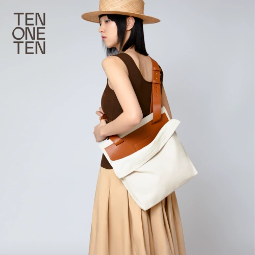 Оригинальная дизайнерская большая кожаная сумка на одно плечо