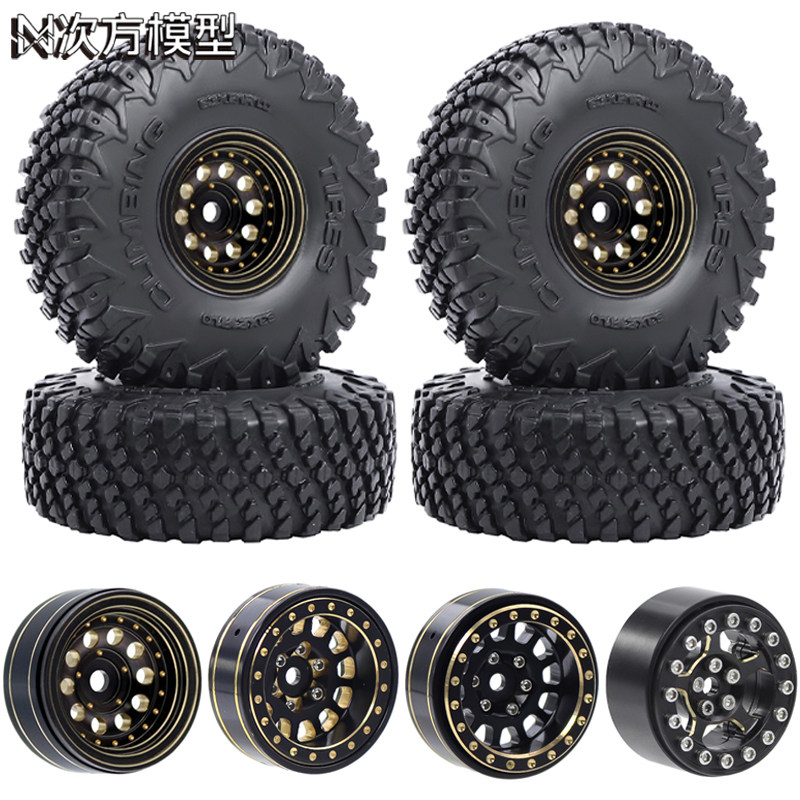 Латунные колесные шины диаметром 1,0/1,1 дюйма 1/24 1/18 TRX4M SCX24 AX24 FCX24 AX24 Изображение 1