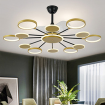 Nordic luxury 12-head variable frequency ceiling fan lamp dining room living room bedroom simple with fan chandelier mute fan lamp