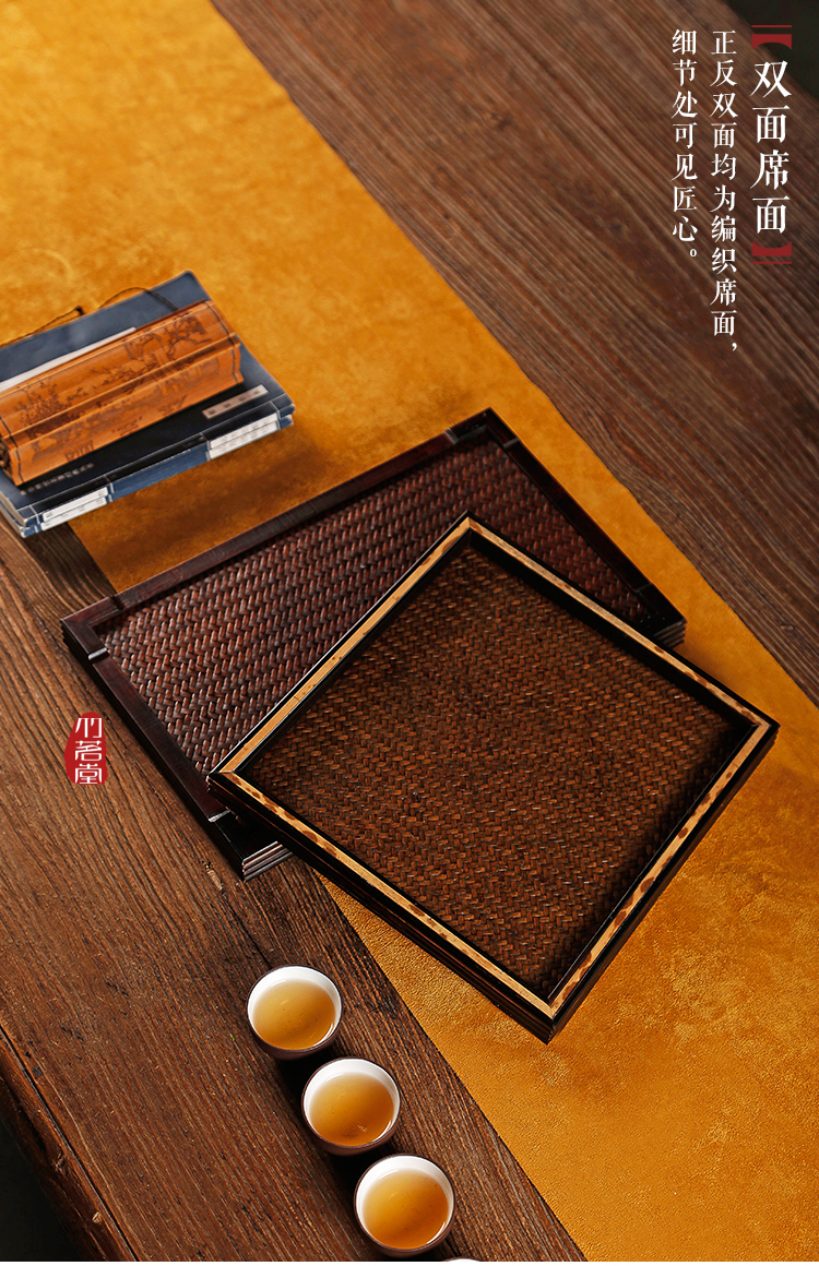 Vintage mat khô bọt bàn trà khay khay trà tre khay trà mat hộ gia đình Nhật Bản nồi nồi Zen set - Trà sứ bộ ấm trà đạo
