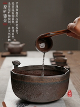 Rough pottery tea wash pen wash household water basin building water tea water tank basin tea dregs bucket ceramic tea set accessories large tea bowl cup