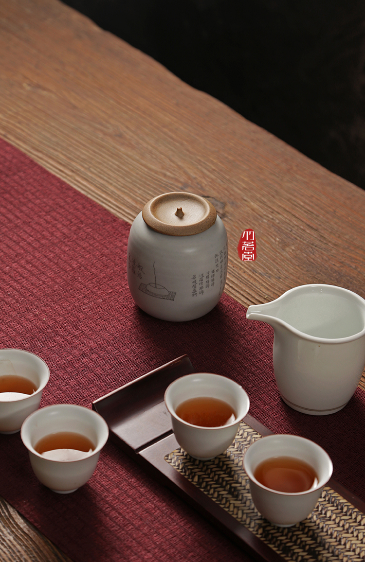 Jingdezhen gốm sứ lon niêm phong kích thước lưu trữ bình trà Zen trà kho trà thùng thùng đóng gói phổ quát bộ trà - Trà sứ bộ trà đạo