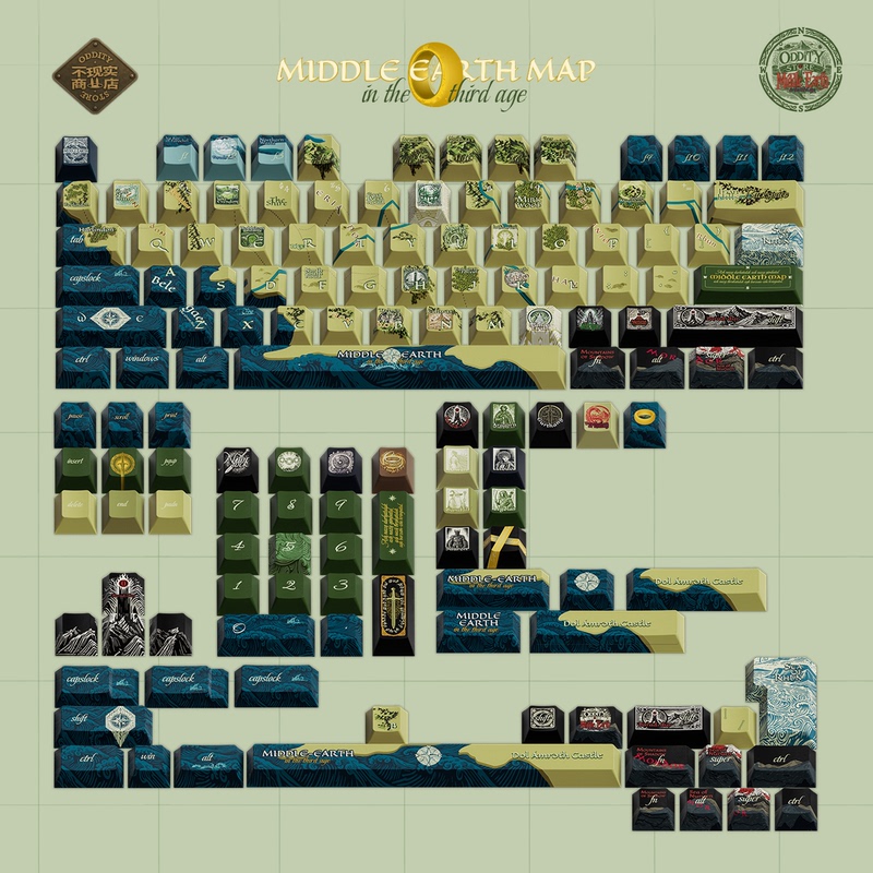 [Original Design] Middle-Earth Third Age Keycaps Original Factory 1.8 Pbt Unreal Store