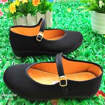 Old Beijing womens black cloth shoes dance Red Army performance shoes round mouth ancient costume Hanfu performance shoes mother