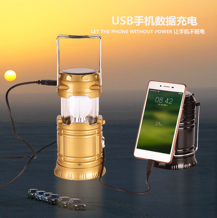 Cắm trại đèn xách tay ánh sáng ngựa sạc năng lượng mặt trời đèn đa năng đèn ngoài trời khẩn cấp ánh sáng đèn pin ánh sáng LED đèn pin xml t6