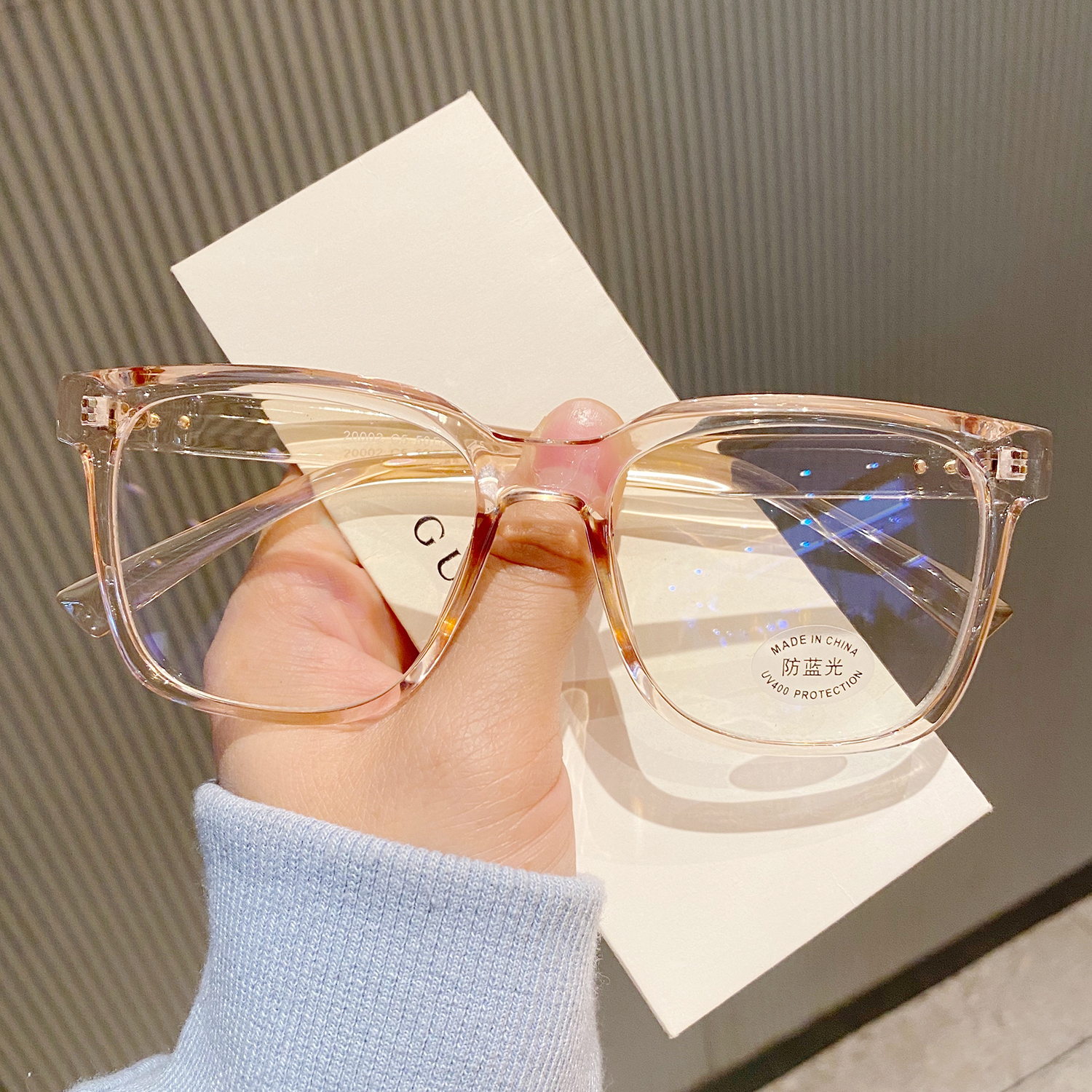 Transparent can be matched with close-looking eye mirror female Korean version wave radiation protection against blue light big frame male network red pigment eye protection eye flat light mirror