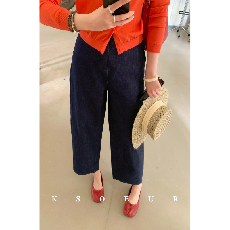 Chen Jie Kiki【Breathing Denim】Neat, Relaxed, Anti-Fading Cotton Stretch Nine-Point Balloon Jeans for Women Chen Jie Kiki【Breathing Denim】Neat, Relaxed, Anti-Fading Cotton Stretch Nine-Point Balloon Jeans for Women