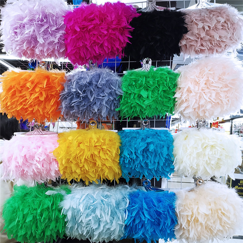 Turkey Feather Fringe Fabric Edge Feather Popular Lampshade Background Wall Decoration DIY Handmade Materials Bar Clothing Lace