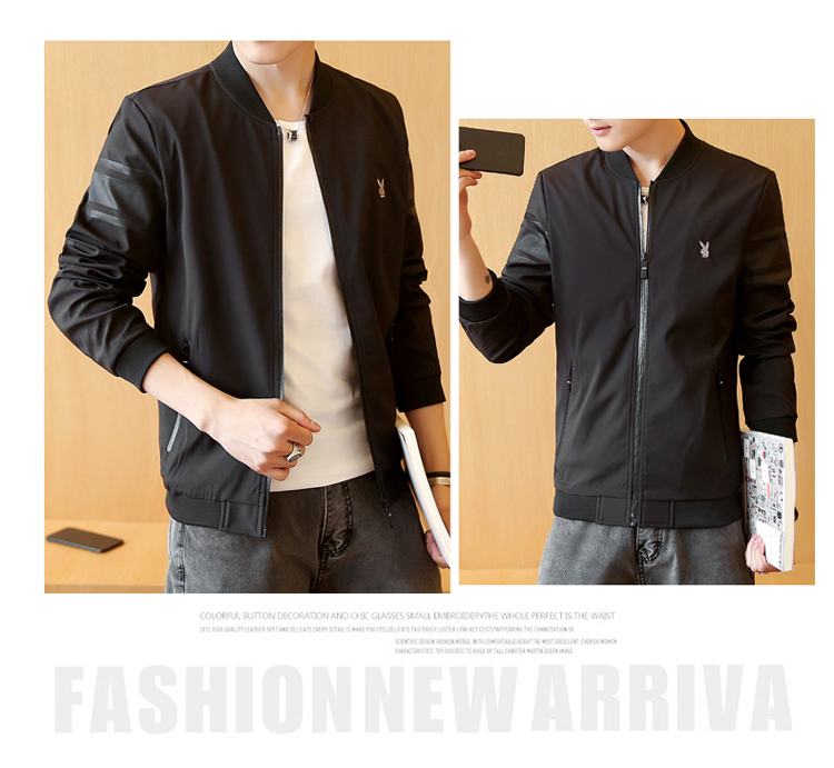 Áo khoác Playboy nam chính hãng Plus nhung làm dày Zip Tops Thanh niên Hàn Quốc Áo khoác mỏng nam ấm áp áo bò nam