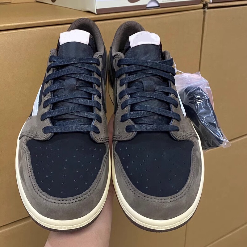 Visecoo Travis Scott Tssp First Generation 1.0 Retro Dark Brown Men's and Women's Low-Top Basketball Sneakers Visecoo Travis Scott Tssp First Generation 1.0 Retro Dark Brown Men's and Women's Low-Top Basketball Sneakers