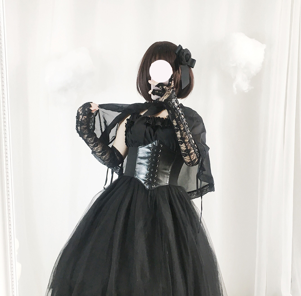 Nhật bản tối Lolita mềm chị BOZ xù bất thường eo cao jsk váy Lolita treo váy đầm đẹp