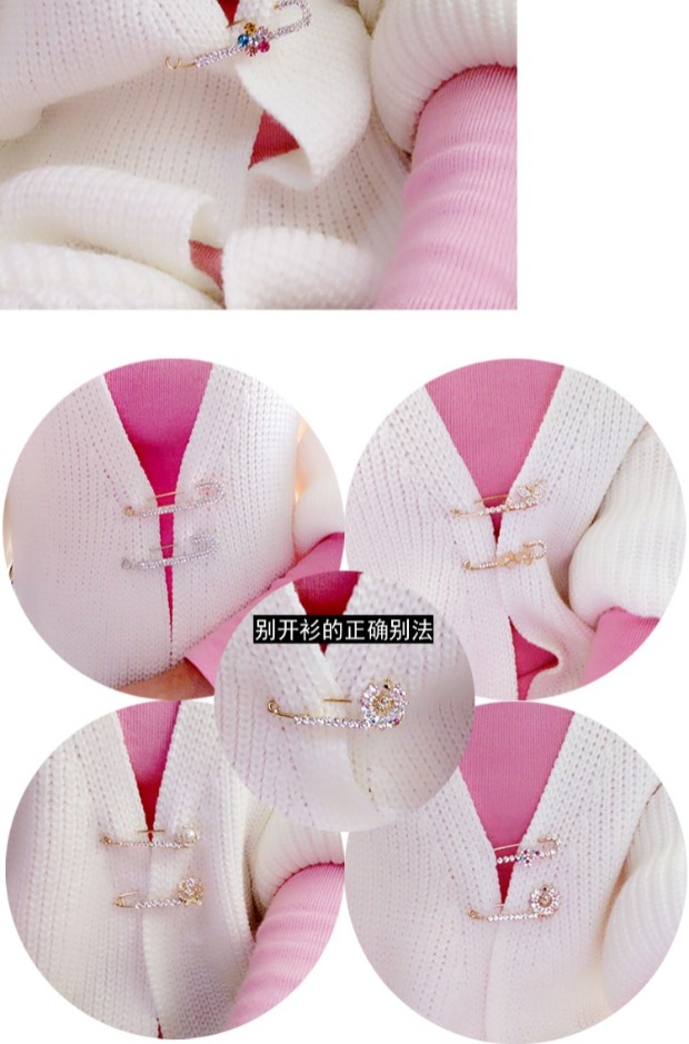 Mùa thu đông đơn giản phiên bản Hàn Quốc của áo len cardigan cardigan pin pin cố định quần áo trâm cài ngọc nữ khóa khăn choàng ghim cài áo vest nam cao cấp