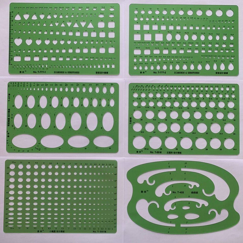 Domestic Tammy T-777A jewelry design hand-drawn tool ruler drawing template 5-piece set monolithic