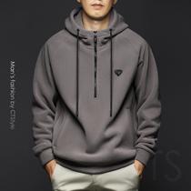 Autumn Winter Mens Shake Grain Suede Cap Clothing Plus Suede Casual Imitation Lamb Wool Coat 2021 New Mens Clothing