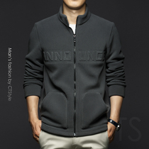 Autumn Winter Mens Shake Grain Suede Jacket Jacket Jacket Zipper Imitation Lamb Wool Garnter Velvety Collar 2021 Mens New