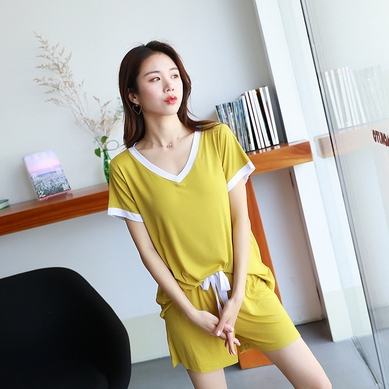 2021 new women's modal short-sleeved shorts two-piece sports leisure loose outer wear suit female yoga clothes