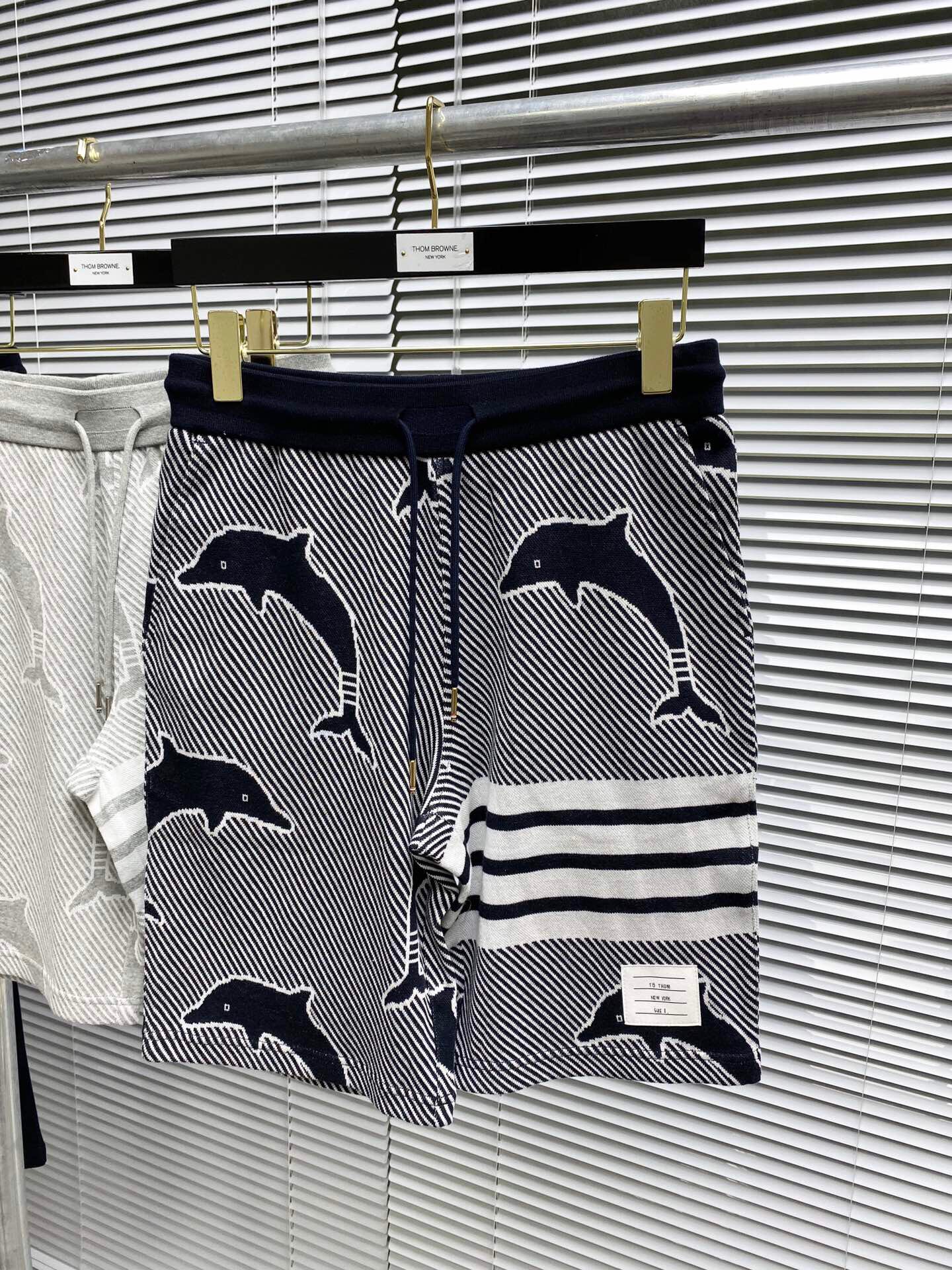 Silver Children's Day Thom Browne 20 New TB Pants Dolphins Logo Tuflex Casual Shorts Male and female