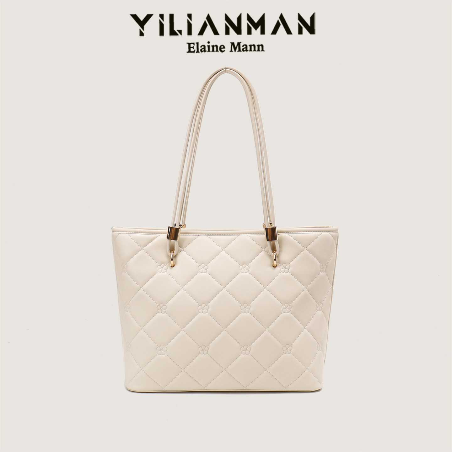 Elenman Original 2026 New Quilted Tote Bag - Niche Large Capacity Shoulder Handbag For Students And Commuting - Thumbnail 4