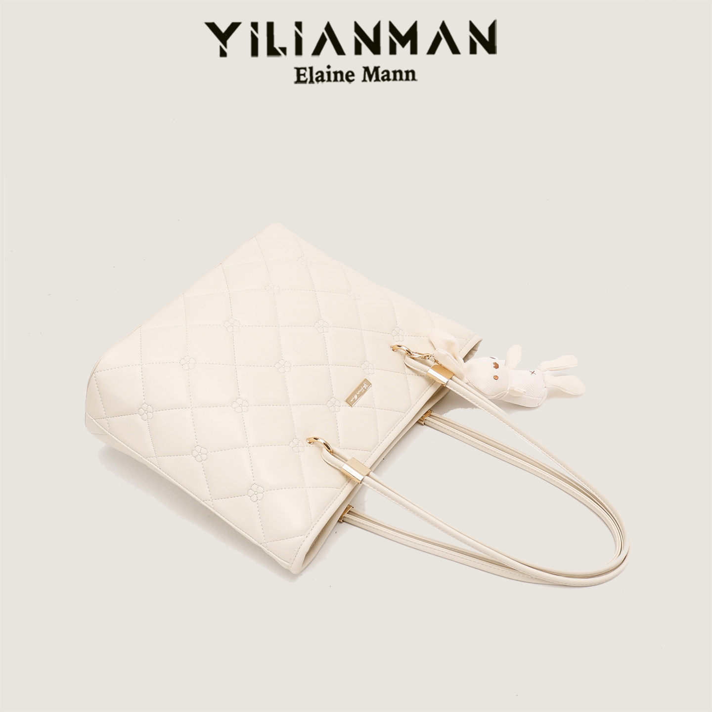 Elenman Original 2026 New Quilted Tote Bag - Niche Large Capacity Shoulder Handbag For Students And Commuting - Thumbnail 3