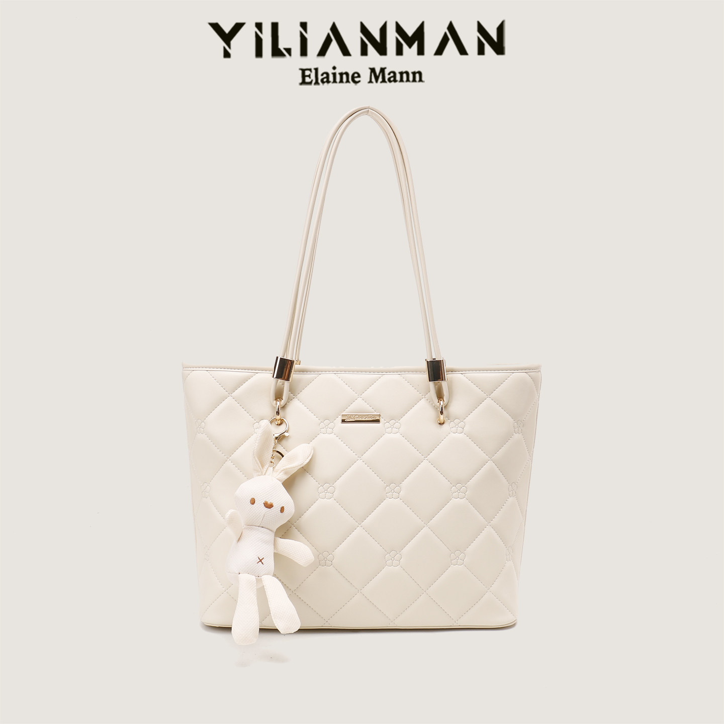 Elenman Original 2026 New Quilted Tote Bag - Niche Large Capacity Shoulder Handbag For Students And Commuting