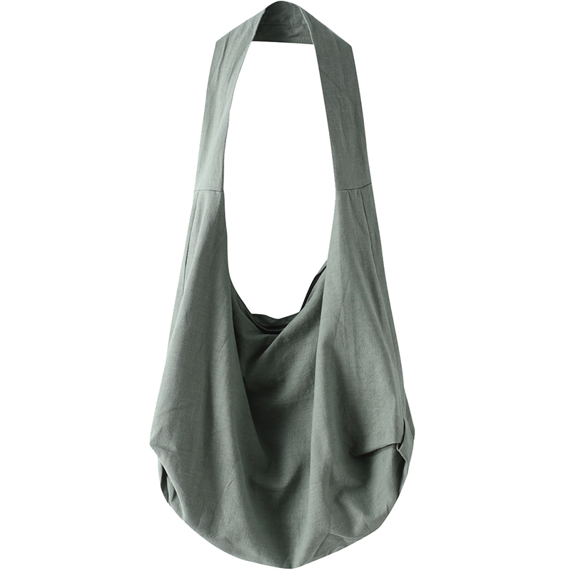 Chinese Style Men's Zen Bag Casual Linen Bag Single Shoulder Hobo Bag Vintage Cotton and Linen Monk Bag Layman Bag
