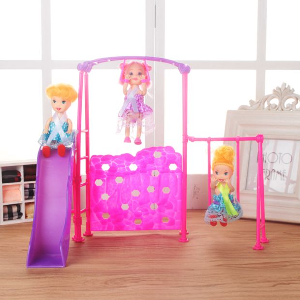 Play House Barbie Doll Girl Đồ chơi trẻ em Ken Công viên giải trí Kelly Little Kelly Đặt phụ kiện công chúa đu cua hang bup be
