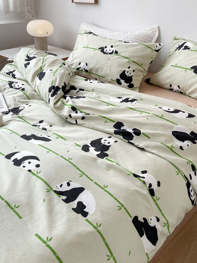 2022 neue Baumwolle Vier-stück Set Reine Baumwolle Studentenwohnheim Drei-stück Set Cartoon Quilt Abdeckung Blatt Blatt ausgestattet Bettwäsche