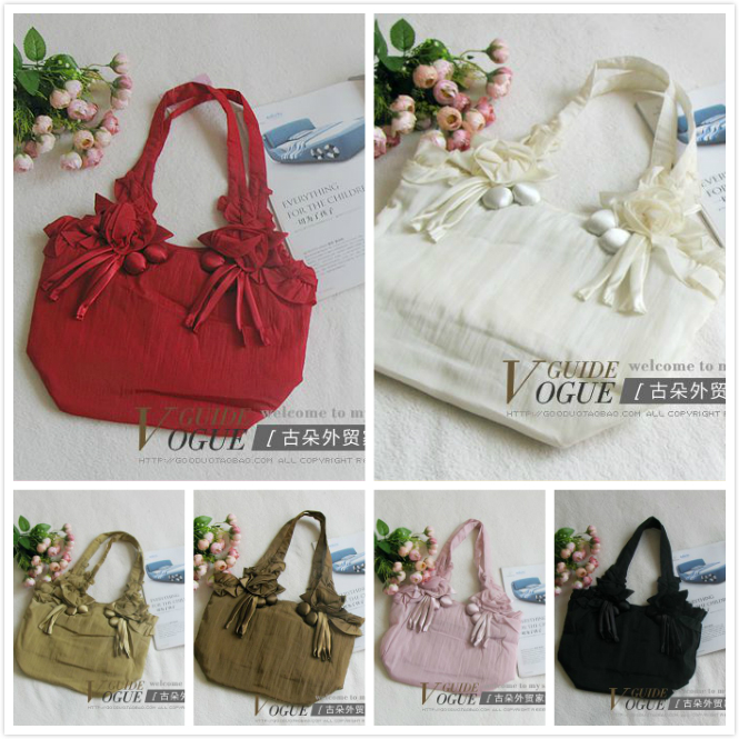 Clear Cabin RMB29  Black Foreign Trade Export Retro Craft Single Shoulder Bag Lady Soft Cloth Bag Light Aged Bag