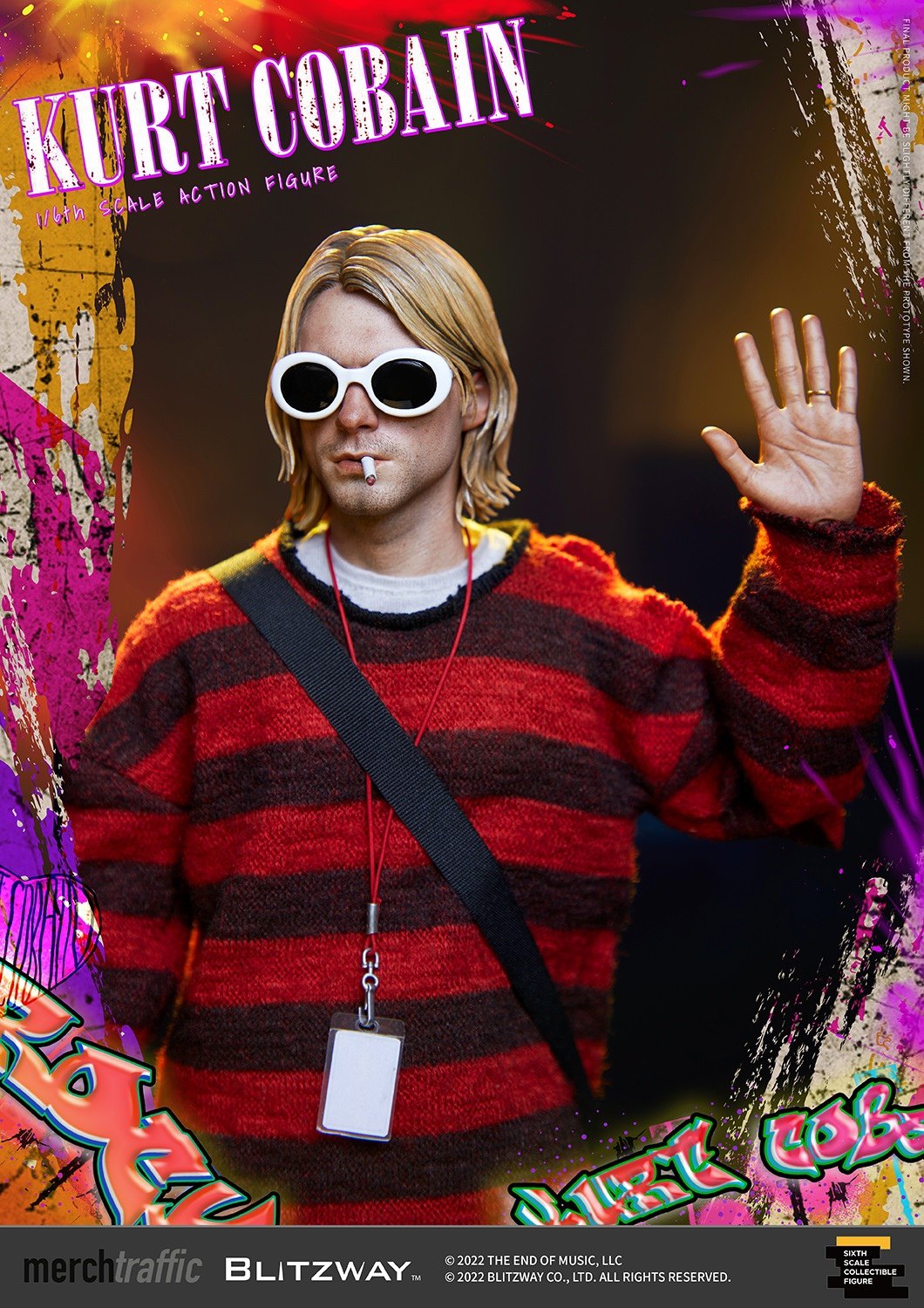 Blitzway Kurt Cobain 1/6 Action Figure - BZW47967 Custom Rooted