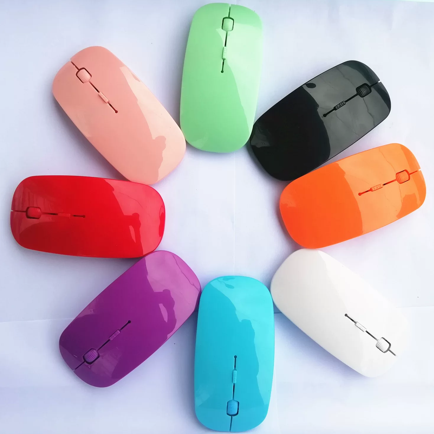 [跨境现货外贸 2.4G无线超薄鼠标光面 工厂家wireless mouse]