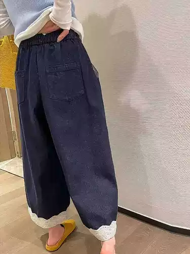 Летние детские джинсы, кружевные штаны