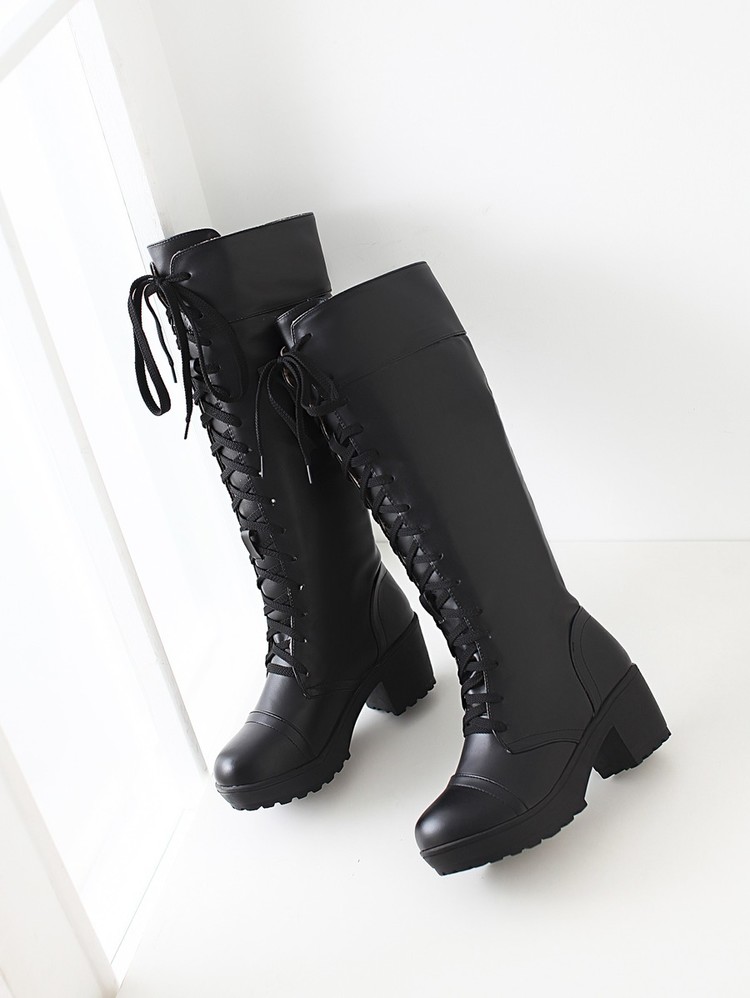 Phổ Cos Tinh Khiết Trắng Đen Nâu Boots Ren Cao Gót Con Rối Đồng Phục Học Sinh Loli Lolita Kích Thước Lớn 41234