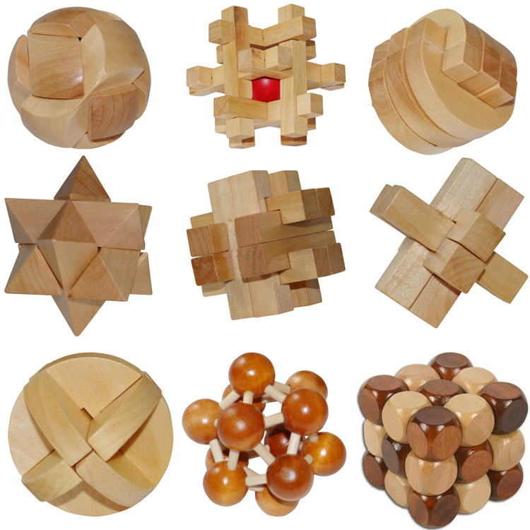 Educational toys intelligence buckle unlock children's gifts primary school students Kong Ming lock Luban lock wooden leisure entertainment