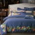 Châu Âu thêu dày cát bông cotton đỏ chăn tấm trải giường bốn bộ phụ nữ giường cưới
