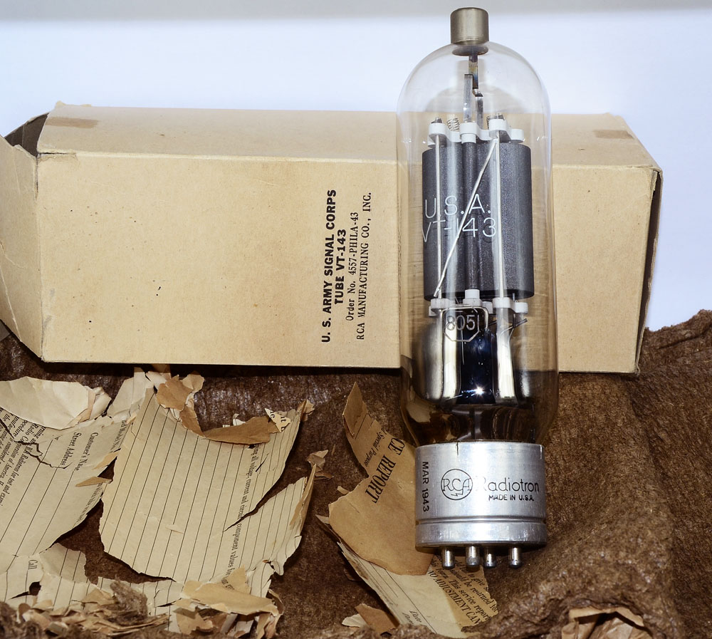 New original box 1943 US RCA805 VT-143 vacuum tube generous ring single price