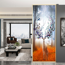 Euroscreen Partition Wall Background Wall Art Glass Genguan Aisle Mobile Door Dining Room Bifacial Celiac Deer