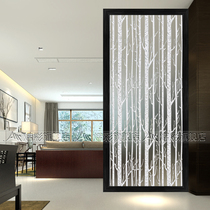 European art glass porch screen living room partition background wall corridor transparent frosted cabinet sliding door fashion Modern