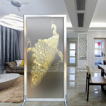 Art Glass Crafts Genguan Partition Screen Background Wall Dining Room Frosted Light Transmission Aisle Walk Rich Phoenix