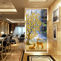 Art glass European-style porch screen partition background mirror ceiling ceiling ceiling ceiling ceiling painting glass production water