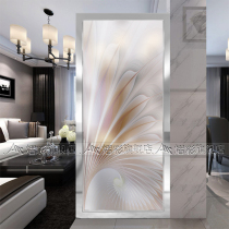 European art glass entrance Living room aisle screen partition Home background Simple abstract lines Modern feathers