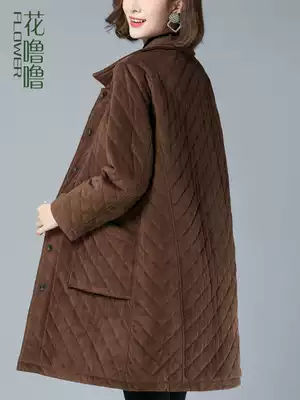 Cotton coat women's long version 2021 New Tide winter coat Korean loose cotton padded jacket cotton cotton middle-aged and elderly mother