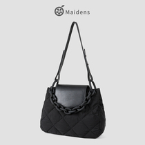 Orange Teenage Girl Large Capacity Diagonal Satchel Bag 2022 New Rhombus Duvet Bag Chain Hand Single Shoulder Tot Soak Bag