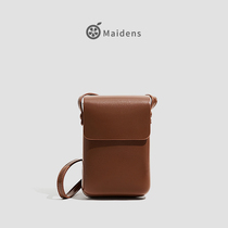 Orange Teenage Girl Mobile Phone Bag 2022 New Fashion Women Bag Retro Male Hanging Neck Mini Skew Satchel Vertical small square bag