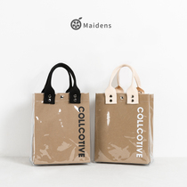 Orange Teenage Girl Handbag Woman Xia Kraft Paper Office Work Casual Waterproof Hand Carrying Pvc Supermarket Environmentally Friendly Shopping Bag