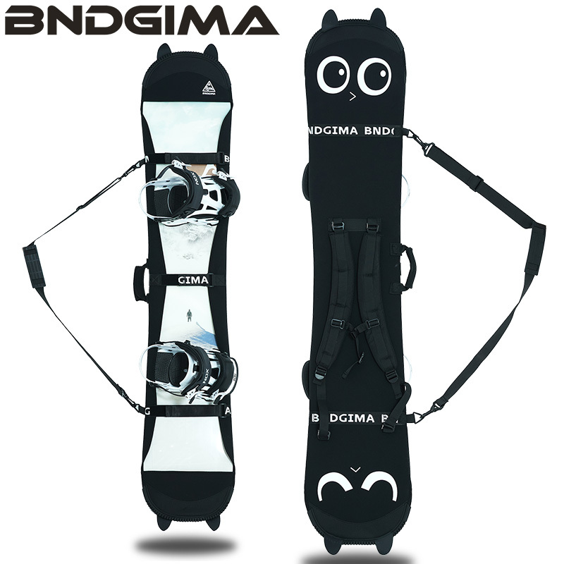 Bndgima Snowboard Ski Bag Protective Cover Single/Double Shoulder Hammer Head Carving Widened Board Adult Children's Ski Bag