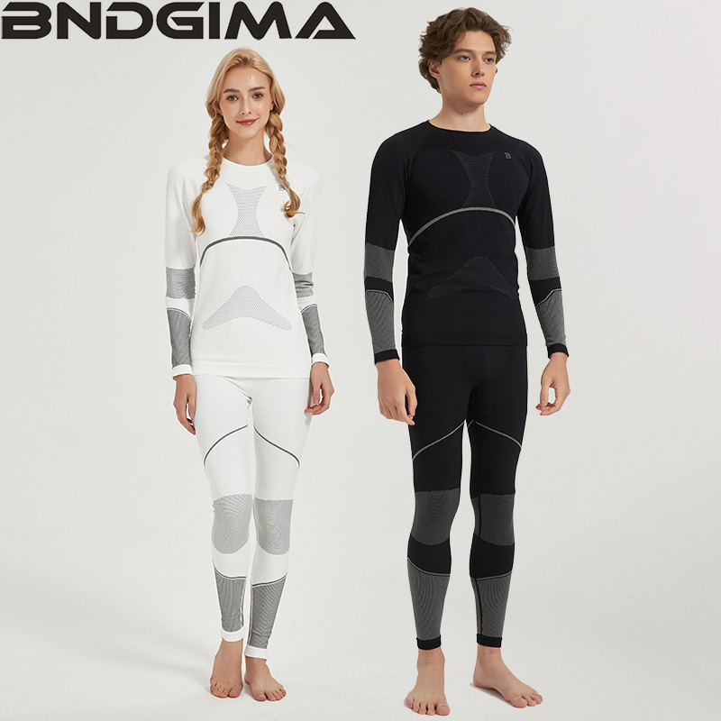 Bndgima Ski Quick-Drying Clothing, Men's and Women's Warm Compression Functional Base Layer Underwear, Outdoor Mountaineering Tights and Pants