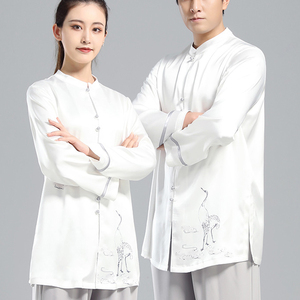 Tai chi clothing chinese kung fu uniforms Tai Chi Clothingquan training dress women new autumn long sleeve suit hand painted martial arts costume Chinese style Tai Chi Clothing performance dress