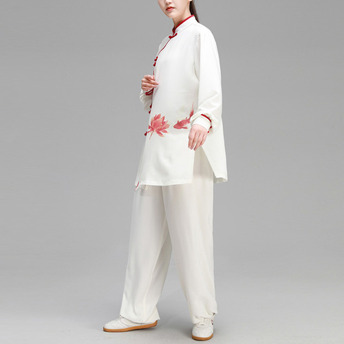 Tai chi clothing chinese kung fu uniforms Tai Chi Clothing costume women spring and summer printed drapery three piece set performance costume Chinese style elegant martial arts competition suit